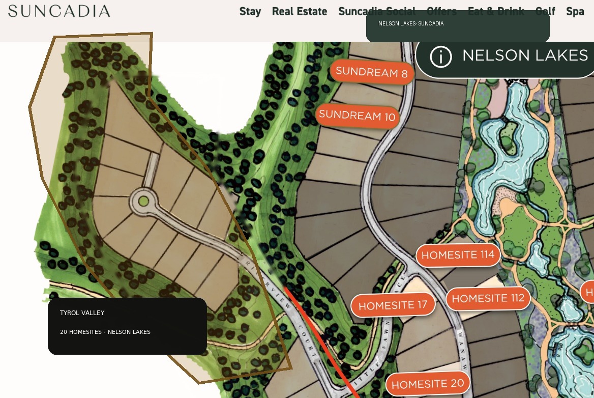 Illustrative Tyrol Valley site plan within Nelson Lakes